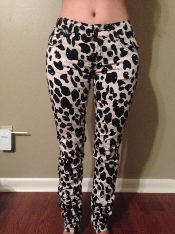 dalmatian print jeans