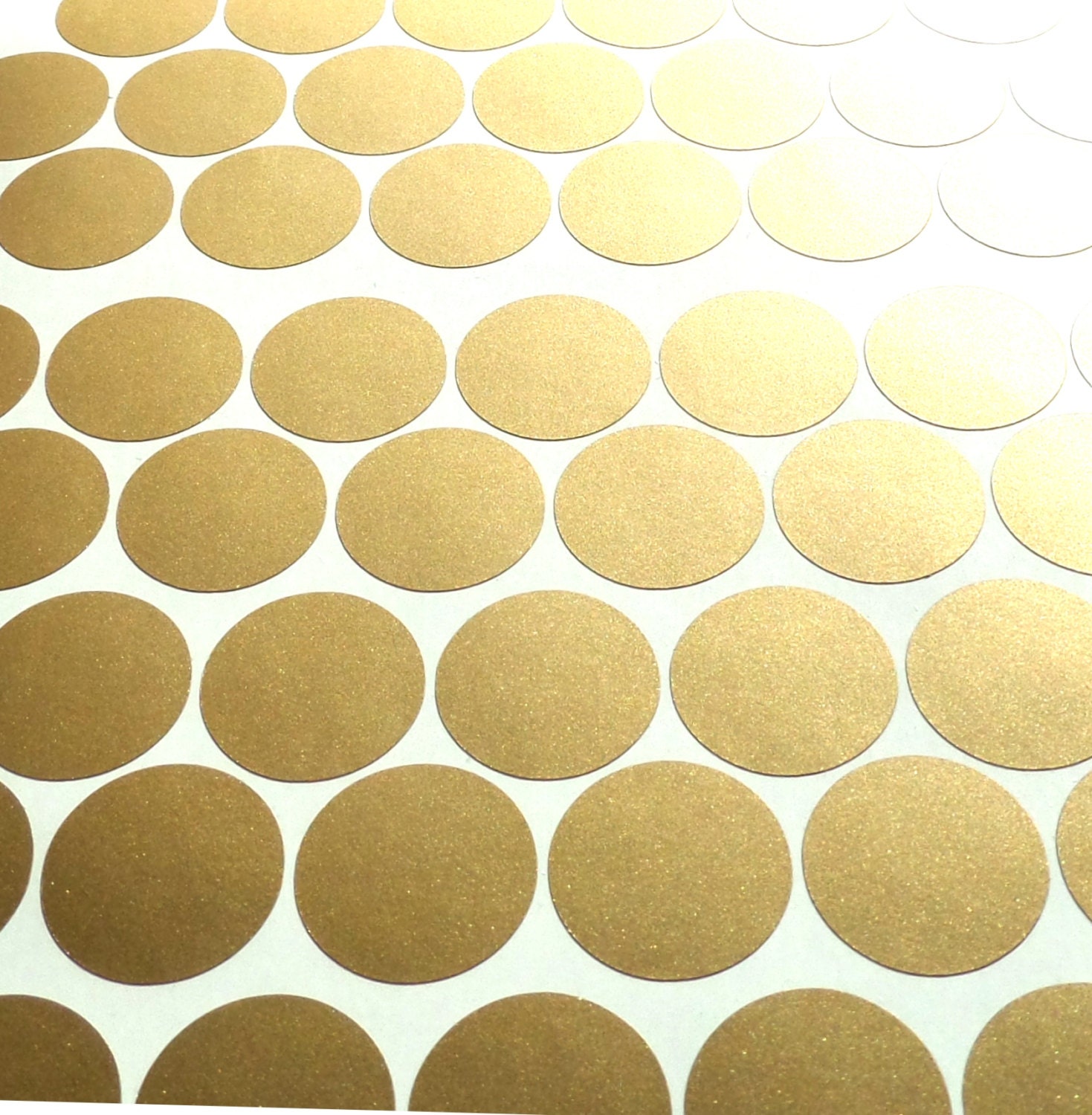 100 Matte Gold  polka dots stickers  circle vinyl decals 