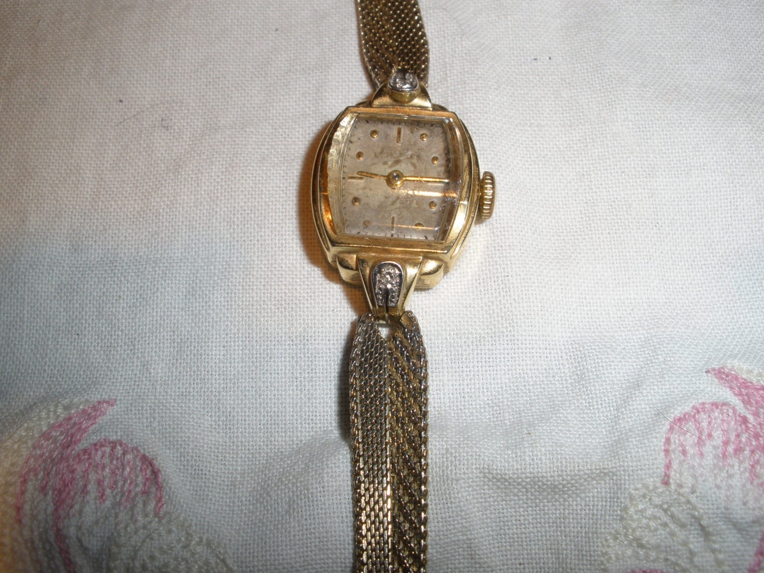 Longines Gold Watch With Diamonds