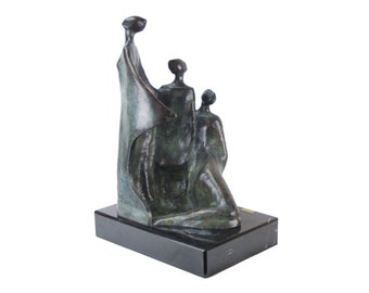 Large Mexican Modernist Abstract Bronze Sculpture “Spiritual Growth” Tere Metta