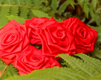 Silk flowers red wedding cake table decor wedding roses decor baby shower decor rose decor roses for her wedding photo props love red roses