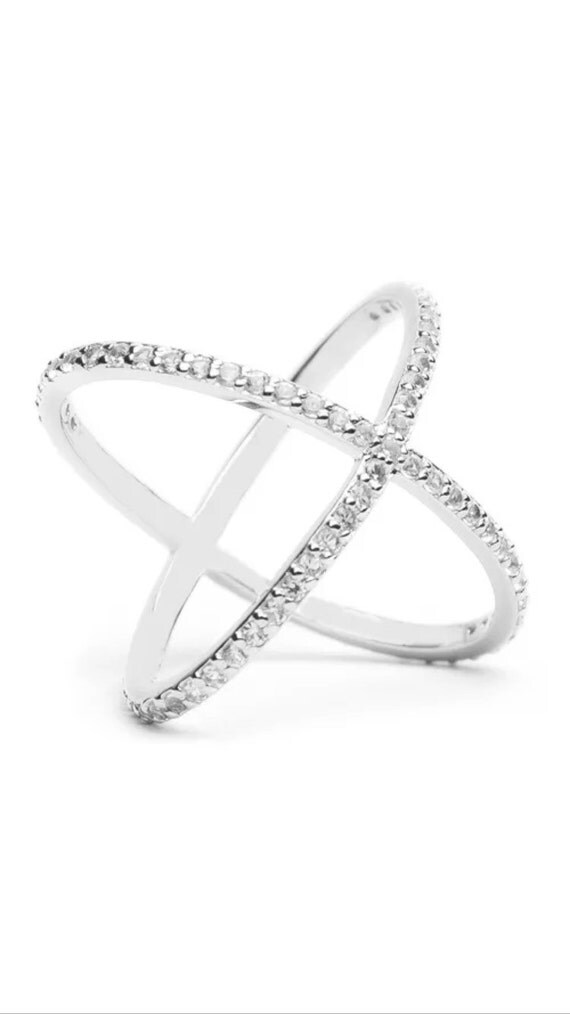 Sterling Silver Criss Cross Ring X cross silver ring Criss