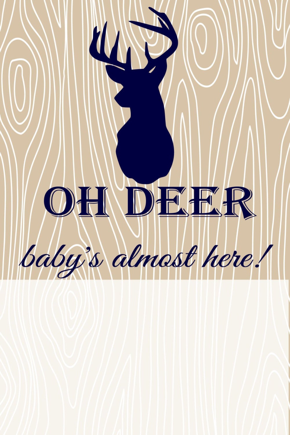 OH DEER Babys Almost Here Invitation Baby shower invitation