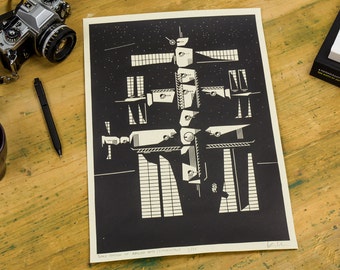 Space Station of Appliead Arts – Screenprint, poster, A3