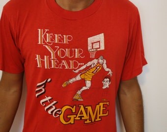 Vintage 80's Basketball T-shirt // Keep Your Head In The Game
