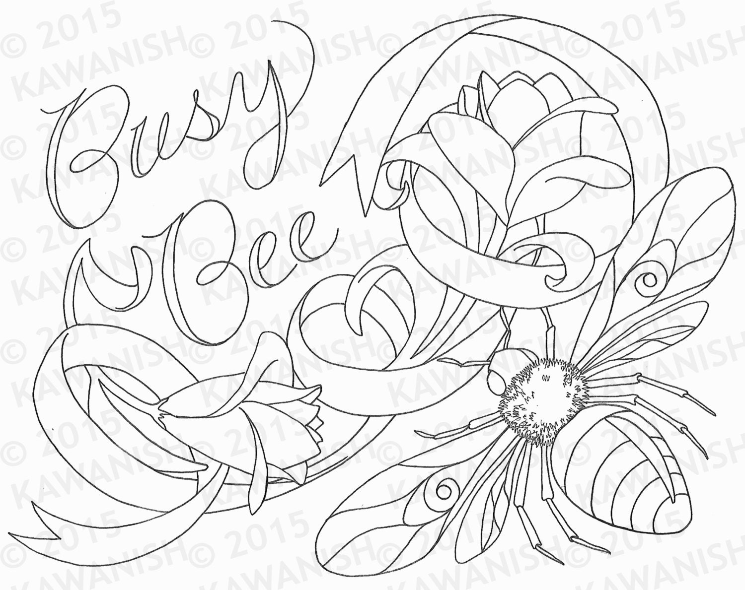 busy bee adult coloring page gift wall art funny humor
