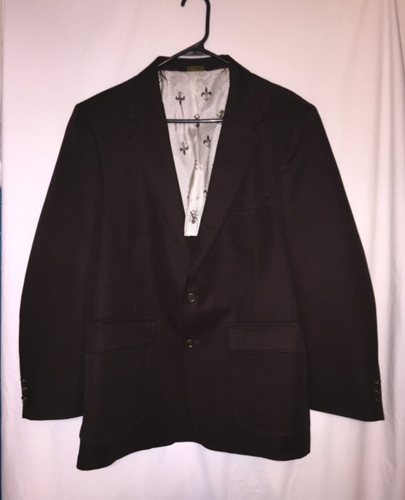 Vintage 1970's JC Penneys Men's Dark Brown Suit Jacket