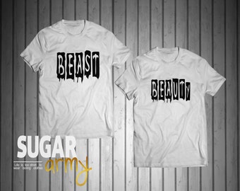 Beauty and the beast shirts, couples shirts, beauty and the beast couple shirts, couple tshirts, La belle et la bête Chemises de couples