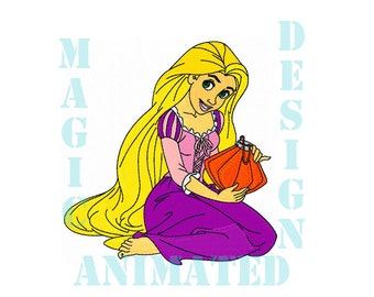 Rapunzel Princess Machine Embroidery Design in 4 sizes ---Instant download---