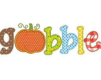 Gobble Thanksgiving Applique Machine Embroidery Design 009