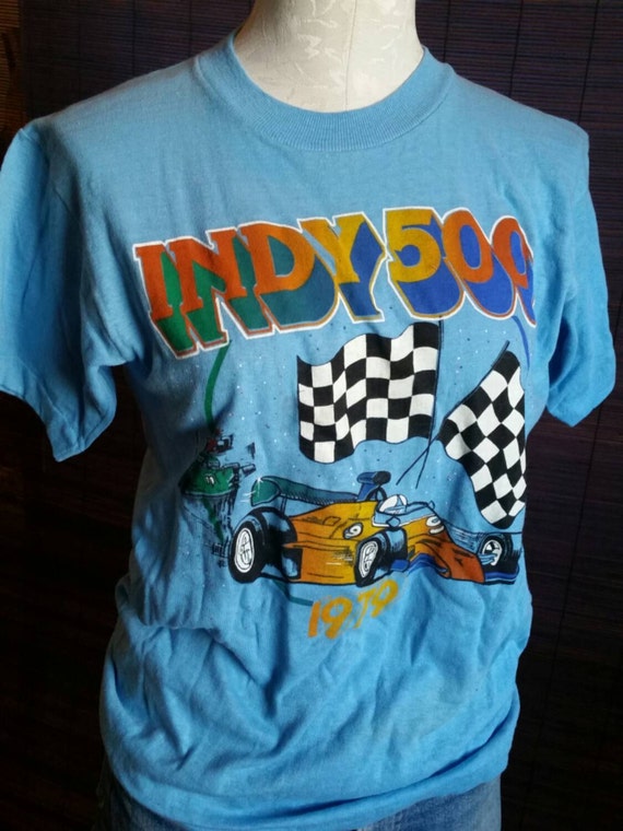 Rare vintage INDY 500 t-shirt deadstock blue size Med.