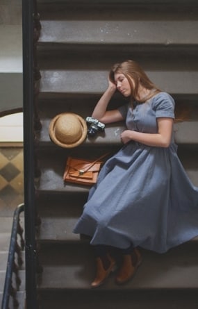 Blue Denim Dress, Made of Cotton, Hand made dress, Maxi, Women