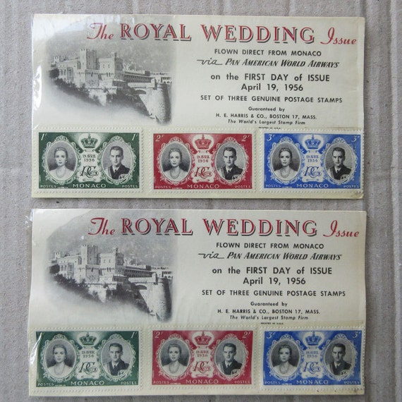 Items similar to 1956 Vintage First Day Issue Stamps Royal Wedding