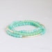 Aqua Amazonite, Green Chrysoprase, 14K gold filled bar gemstone bracelet stack