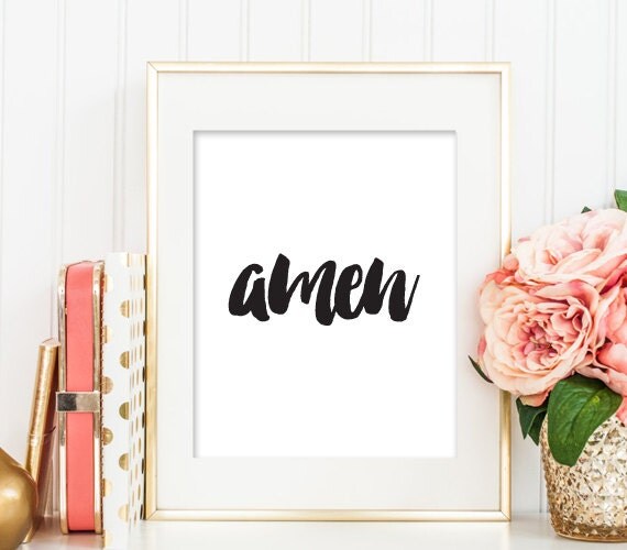 Amen PRINTABLE ART Amen Print Christian Printable Black and