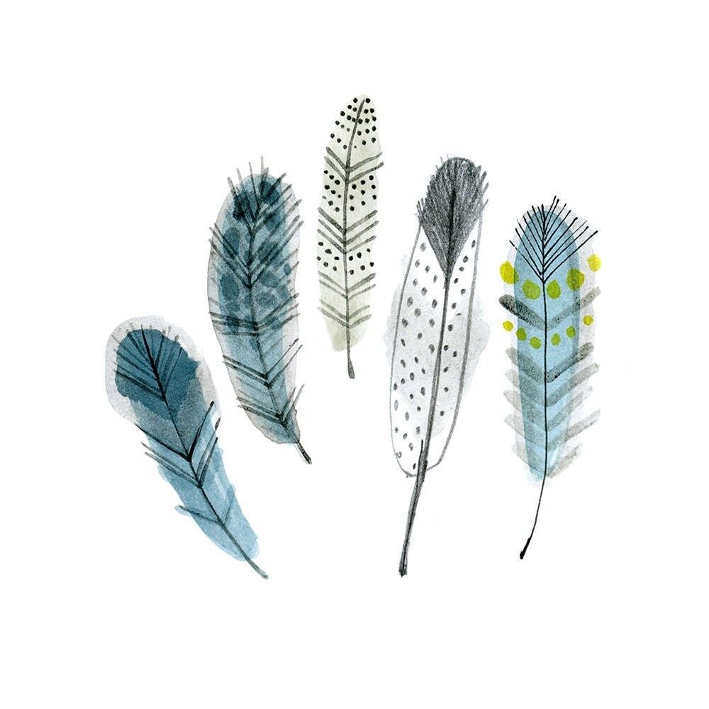 Feathers archival art print