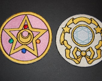 Sailor Moon Locket Iron On Patch Set