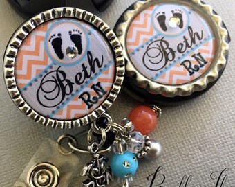 Stethoscope Id tag, stethoscope name tag, Rn Id badge reel SET, Rn gifts, L&D, nicu Rn, Personalized Id Badge Reel, RN badge reel, BSN