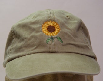 SUNFLOWER Hat - Embroidered Women Fall Garden Cap - 24 Colors Available - Price Apparel Embroidery