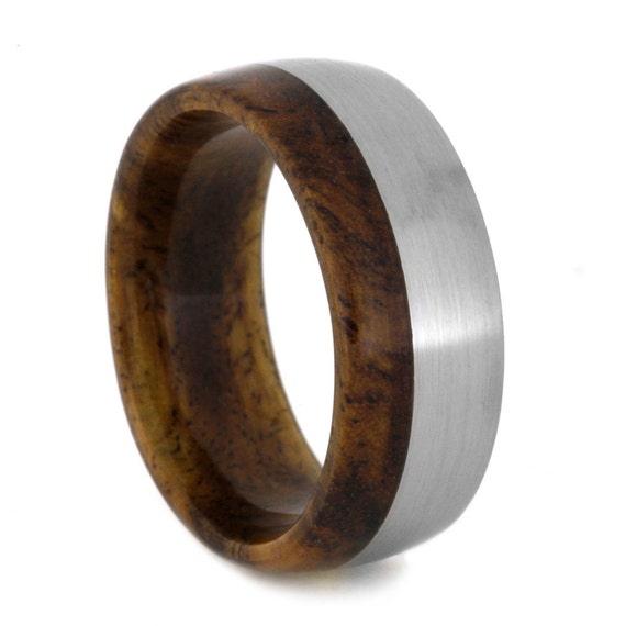  Exotic  Wood Ring  With Sindora Wood Titanium by jewelrybyjohan