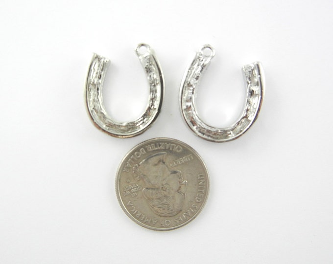 Pair of Rhinestone Horseshoe Charms–Choose Your Color