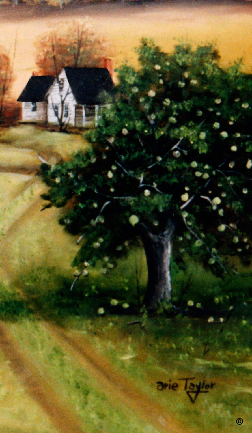 Landscape Apple Orchard Picking Apples Autumn by jagartist on Etsy