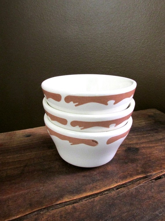 Three vintage Buffalo China soup cups Custard cups Salsa cups
