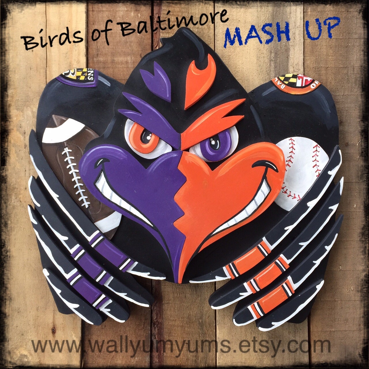 3D BIRDS of BALTIMORE Original Mash Up Inspired by Orioles