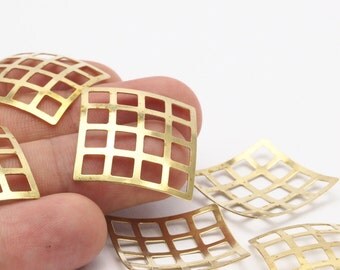 Brass Squares Charm, 10 Raw Brass Squares ( 23mm) Bs 1280