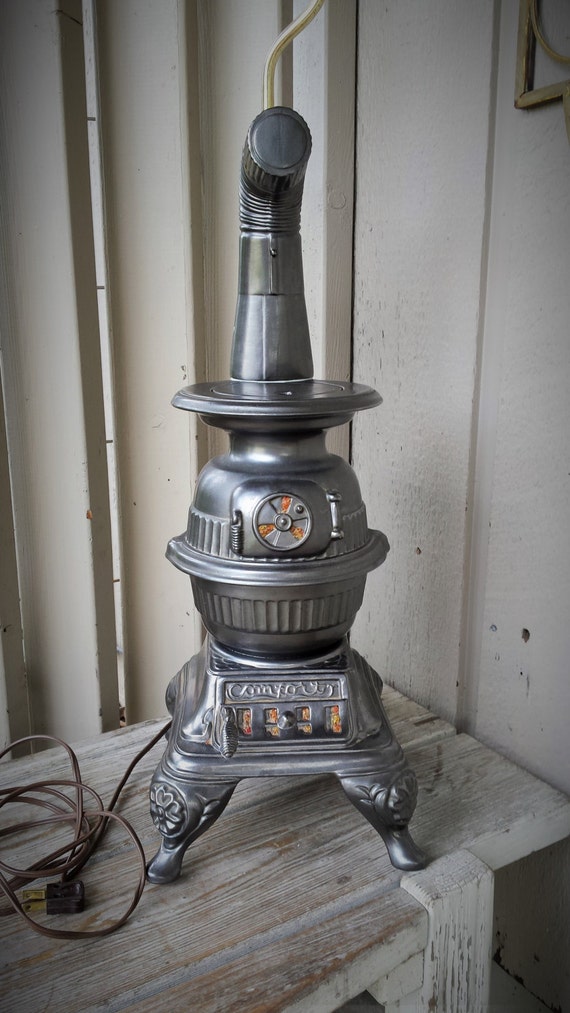 Large Arners Ceramic Pot Belly Stove Lamp by myrobynsnestboutique