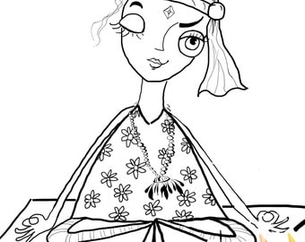 Meditation coloring | Etsy