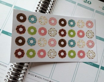 Donuts Stickers, Fits Erin Condren Planner, Stickers, Plum Paper Stickers
