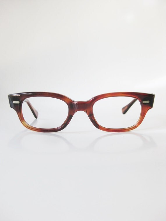 Vintage 1960s French Glasses Horn Rim Tortoiseshell Womens