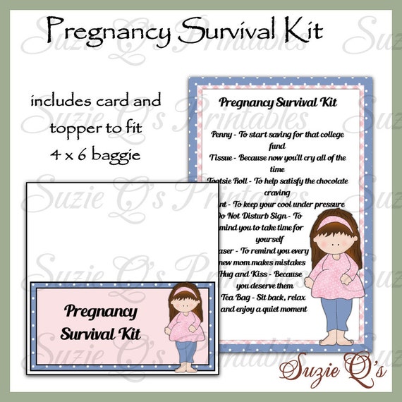 Items similar to Pregnancy Survival Kit includes Topper and Card US