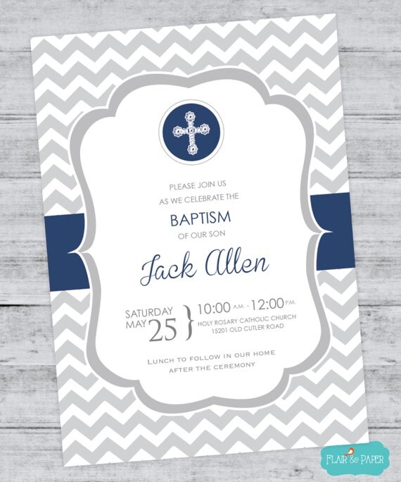 Baptism Invitation Baptism Announcement by FlairandPaper on Etsy