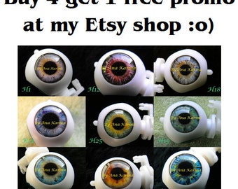 Blythe eye chips PROMO for New Soft Resin OOAK realistic custom set of 5 chips, pay 4, by Ana Karina. UV laminated