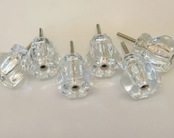 12 Pack SALE Glass Knob Trim Project Topper 1.25 Inch Furniture Craft Altered Art Supply