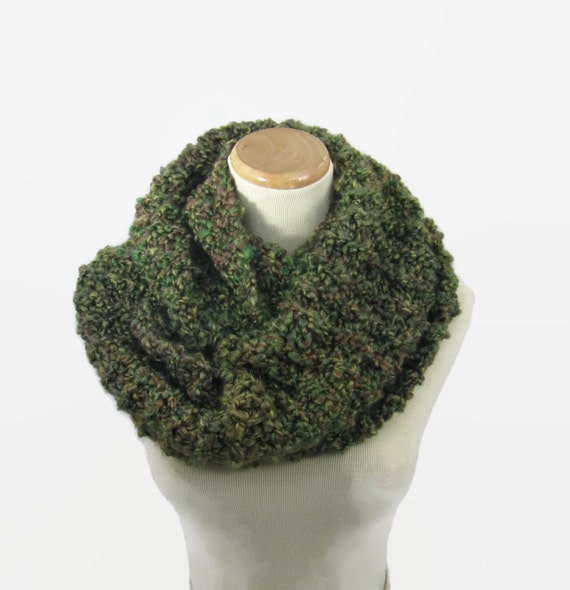 Sale Knit Infinity Scarf Circle Scarf Hand Knit Scarf