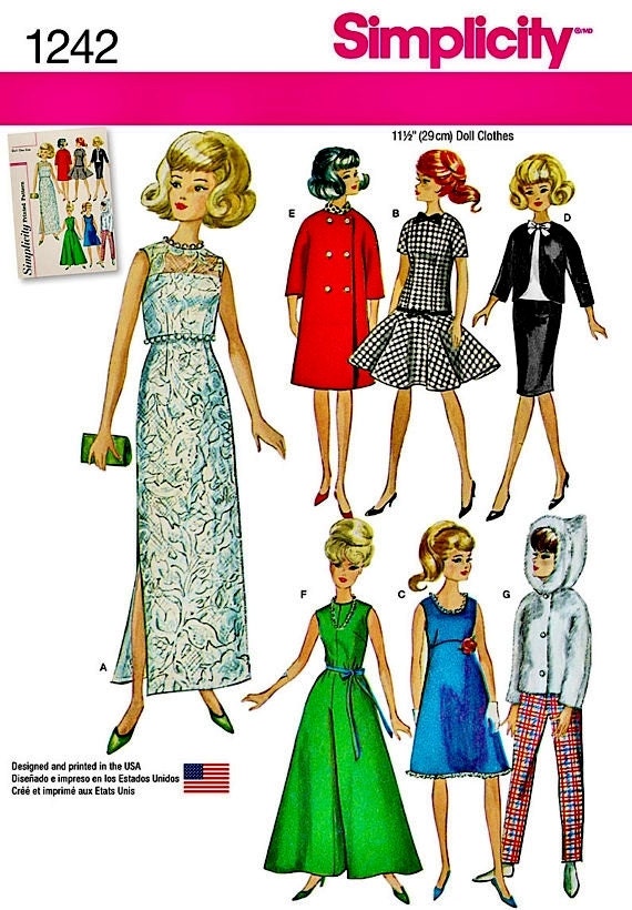 11 1 2 Inch Fashion Doll Clothes Pattern Retro 60 s