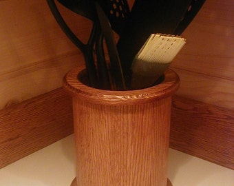 Kitchen Countertop Hardwood Utensil Caddy