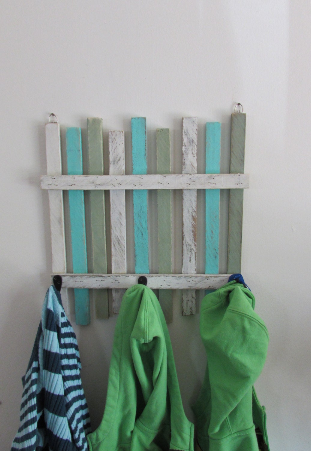 Coastal Beach Fence Hook Rack. Towel Rack Coat Rack. Sand