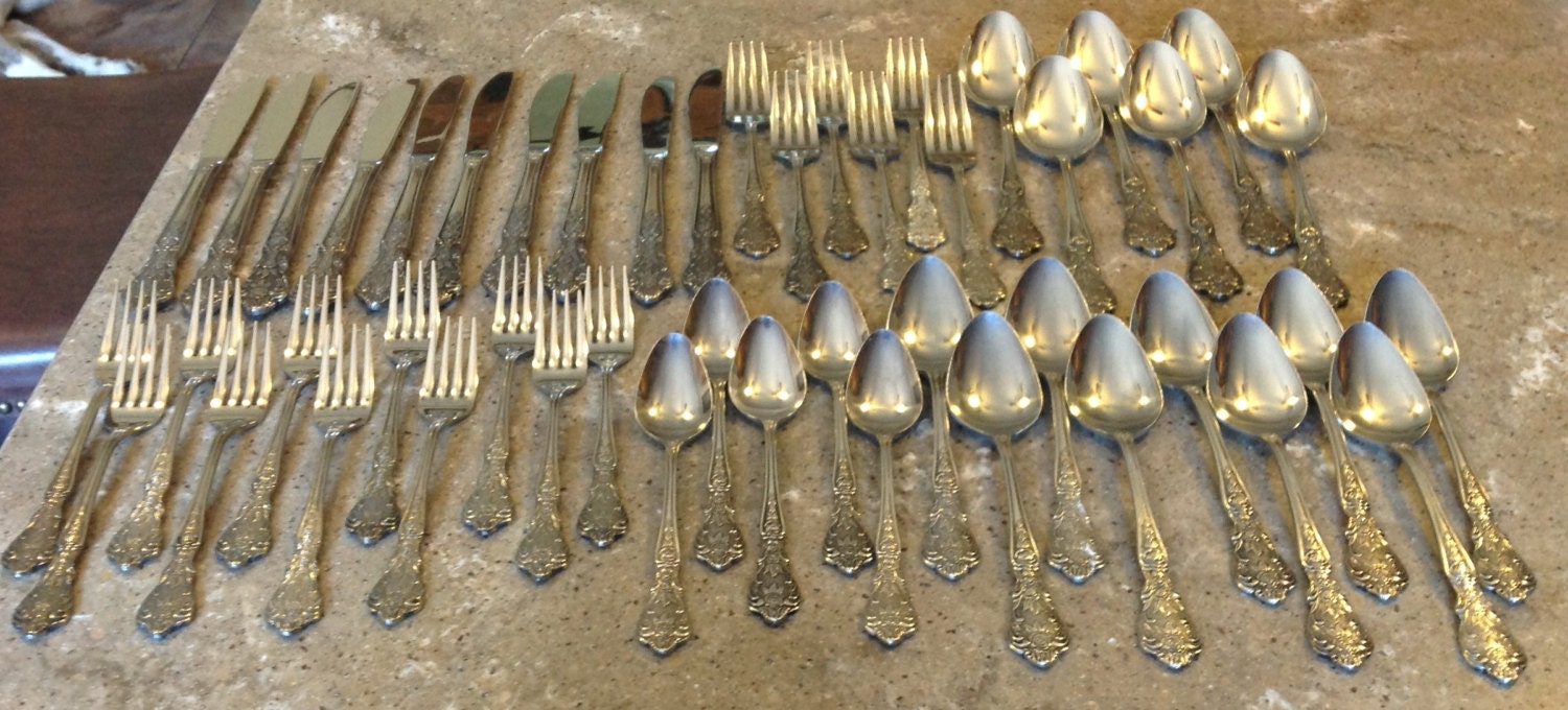 Vintage Mid Century Ornate Floral Rose Textured Japan Stainless Steel