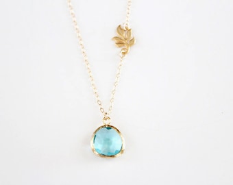 Something New and Blue Necklace - Gold - SALE