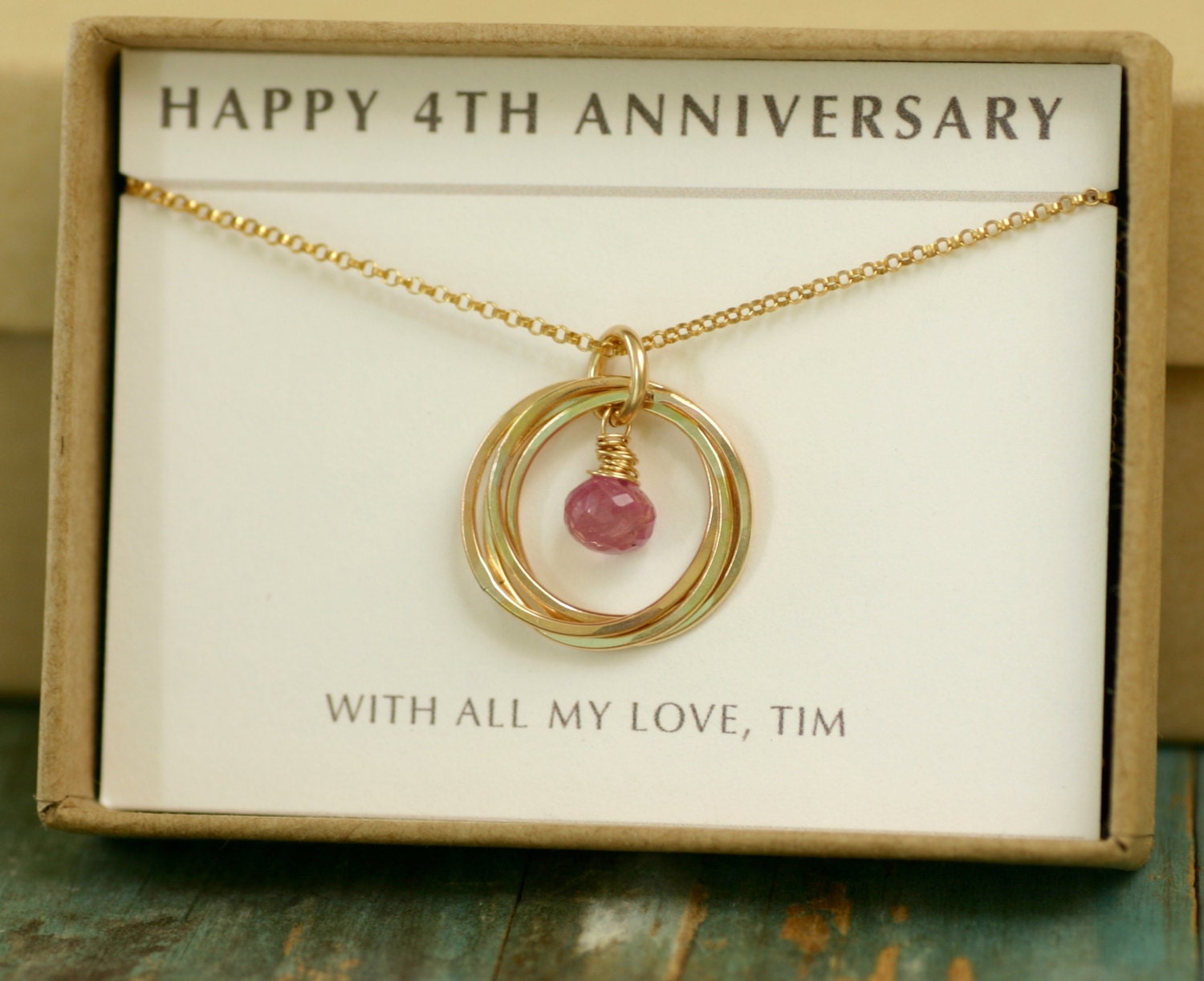 4th anniversary gift 40th birthday gift pink sapphire