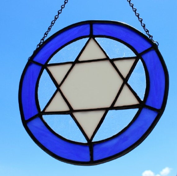 STAINED GLASS JUDAICA Star of David by SunflowerGlassworks