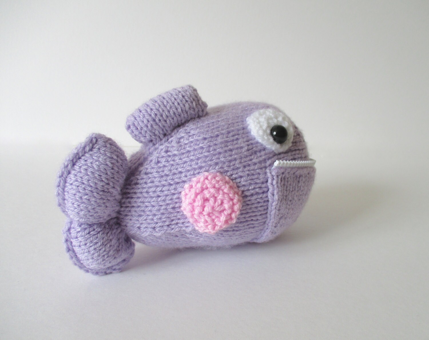 Piranha toy fish knitting pattern by fluffandfuzz on Etsy