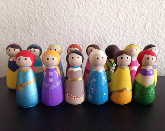 Princess Peg Dolls Disney Princesses Craft Toys