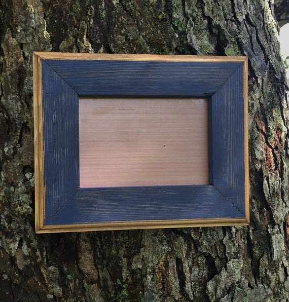 4x6 Picture Frame Rustic Weathered Navy Blue With Routed