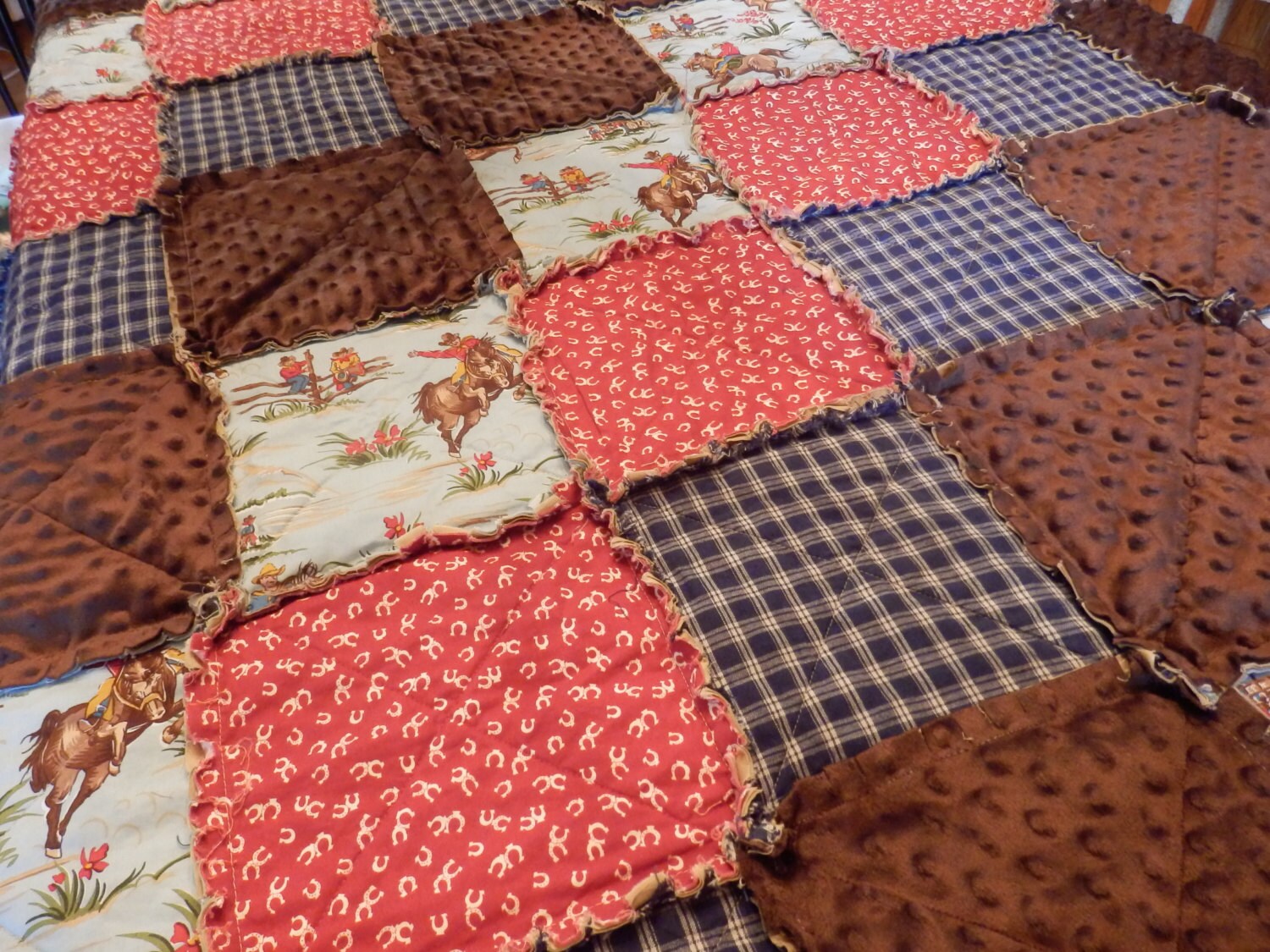 Twin Size Quilt Country Western Quilt Cowboy Blanket