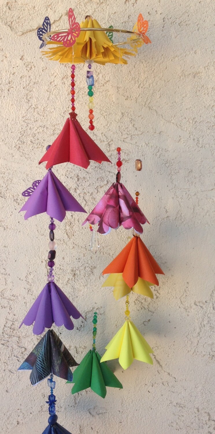 Origami Paper Flower Mobile
